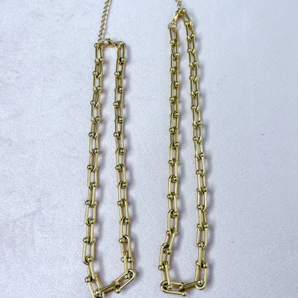 Thick Gold Chain Choker Necklace for Women Gold Plated Choker Chunky Choker - Picture 9 of 10